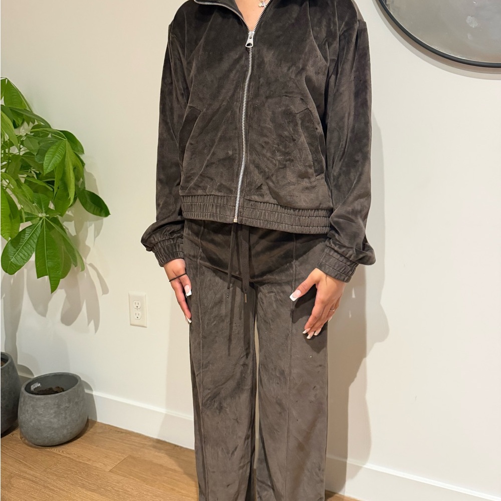 Brown Velour Tracksuit